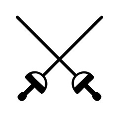 Crossed Fencing Swords Icon Design