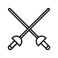 Crossed Fencing Swords Icon Design