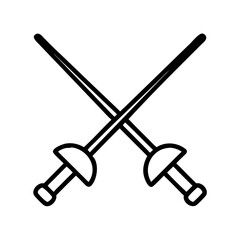 Crossed Fencing Swords Icon Design