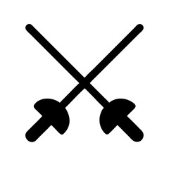 Crossed Fencing Swords Icon Design