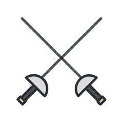 Crossed Fencing Swords Icon Design