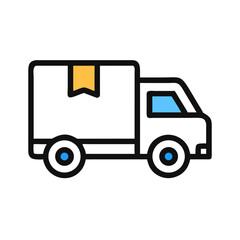 Fototapeta premium Delivery Truck with Box Icon Design