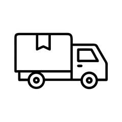 Delivery Truck with Box Icon Design