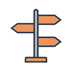 Direction Signpost with Arrows Icon Design