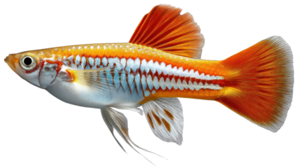 Vibrant Fin Beauty: Captivating closeup of a colorful fish flaunting its exquisite fins. The aquatic creature's intricate details and luminous hues bring the wonders of the underwater world.