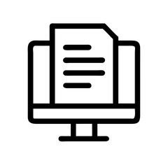 Document on Monitor Display Icon Design