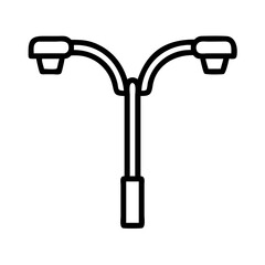 Dual Head Street Light Pole Icon Design
