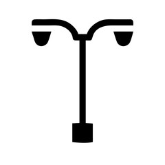 Dual Head Street Light Pole Icon Design