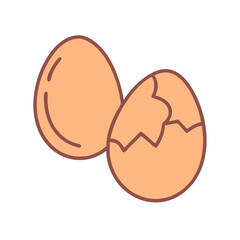 Eggs with Cracked Shell Icon Design