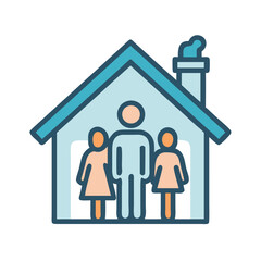 Family House with Chimney Icon Design