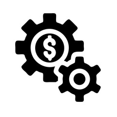 Gear with Group Chat Bubble Icon Design