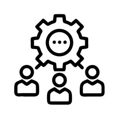 Gear with Group Chat Bubble Icon Design