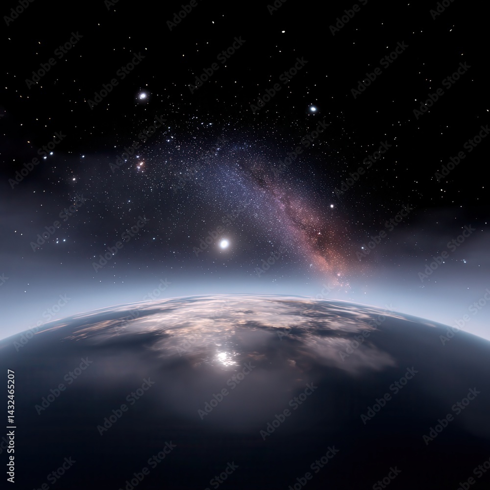 Wall mural 360 degree equirectangular projection space background with nebula and stars, environment map. hdri 