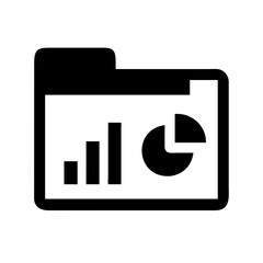 Graph and Folder Report Data Icon Design