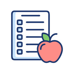 Grocery List with Apple Icon Design