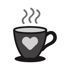 Heart Mug with Steam Icon Design
