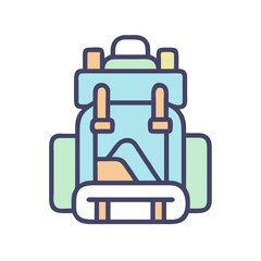Hiking Backpack Adventure Icon Design