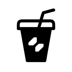 Iced Coffee Cup with Straw Icon Design