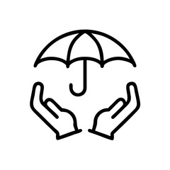 Insurance Hands Holding Umbrella Icon Design