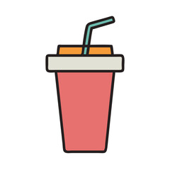 Obraz premium Juice Cup with Straw Lid Icon Design