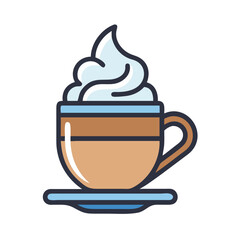 Latte with Milk Froth Icon Design