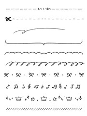 手描きの線画ラインセット