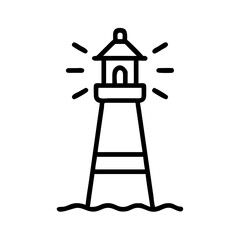 Lighthouse on Coastal Base Icon Design