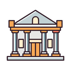 Luxury Villa with Columns Icon Design