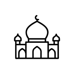 Mosque or Islamic Architecture Icon Design