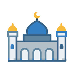 Mosque or Islamic Architecture Icon Design