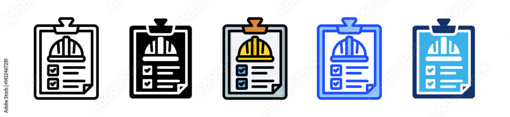 Poster planning icon collection with multiple styles
