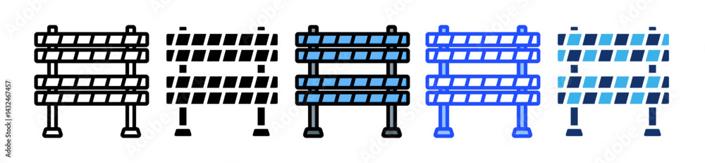 Poster barrier icon collection with multiple styles