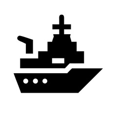 Navy Warship or Battleship Icon Design