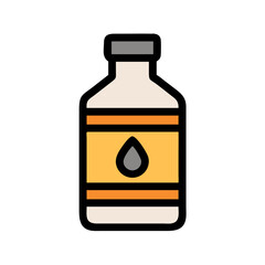 Oil Bottle with Label Icon Design