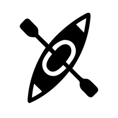 Paddle Kayak Boat Top View Icon Design