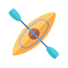 Paddle Kayak Boat Top View Icon Design