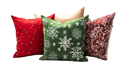 Holiday Throw Pillow for Christmas Home Decor - Isolated on White Background