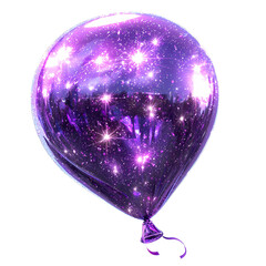 Sparkling Purple Galaxy Balloon Festive Celebration Decor Party Supplies