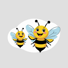 Obraz premium Happy Bees vector tustratien