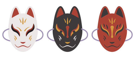 狐のお面のイラスト