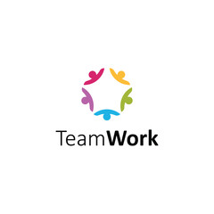 Team work logo icon vector