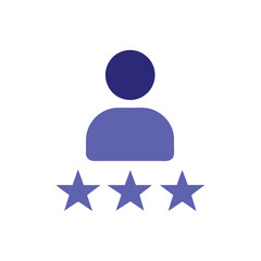 Three Star User Rating Icon Customer Feedback Design