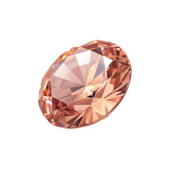 Fototapeta premium A morganite viewed from beneath, slightly transparent, revealing its soft pink hue and delicate internal reflections.