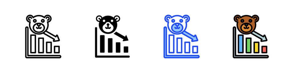 Bear Market Icon Collection With Multiple Styles