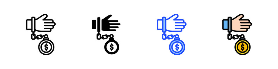 Debt Icon Collection With Multiple Styles