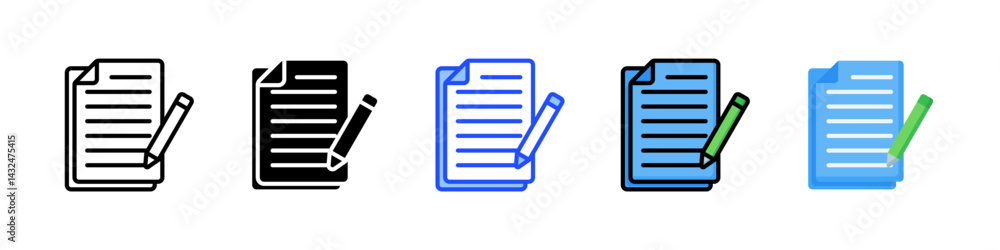 Poster copywriter icon collection with multiple styles