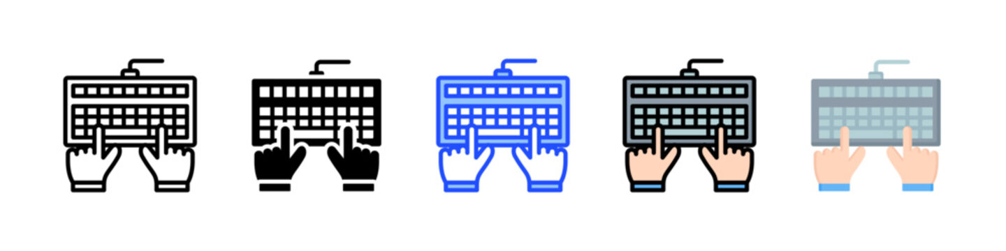 Typing Icon Collection With Multiple Styles