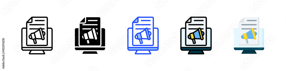 Poster marketing icon collection with multiple styles