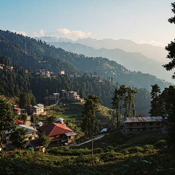 Murree Hills' lower edges brushing Punjab, pine-scented air drifting through towns waking to mountain silence.