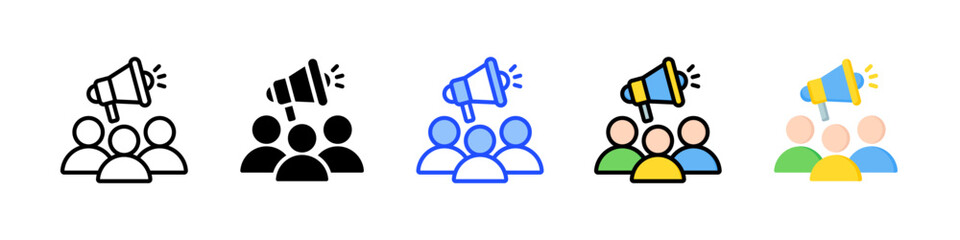 Team Marketing Icon Collection With Multiple Styles